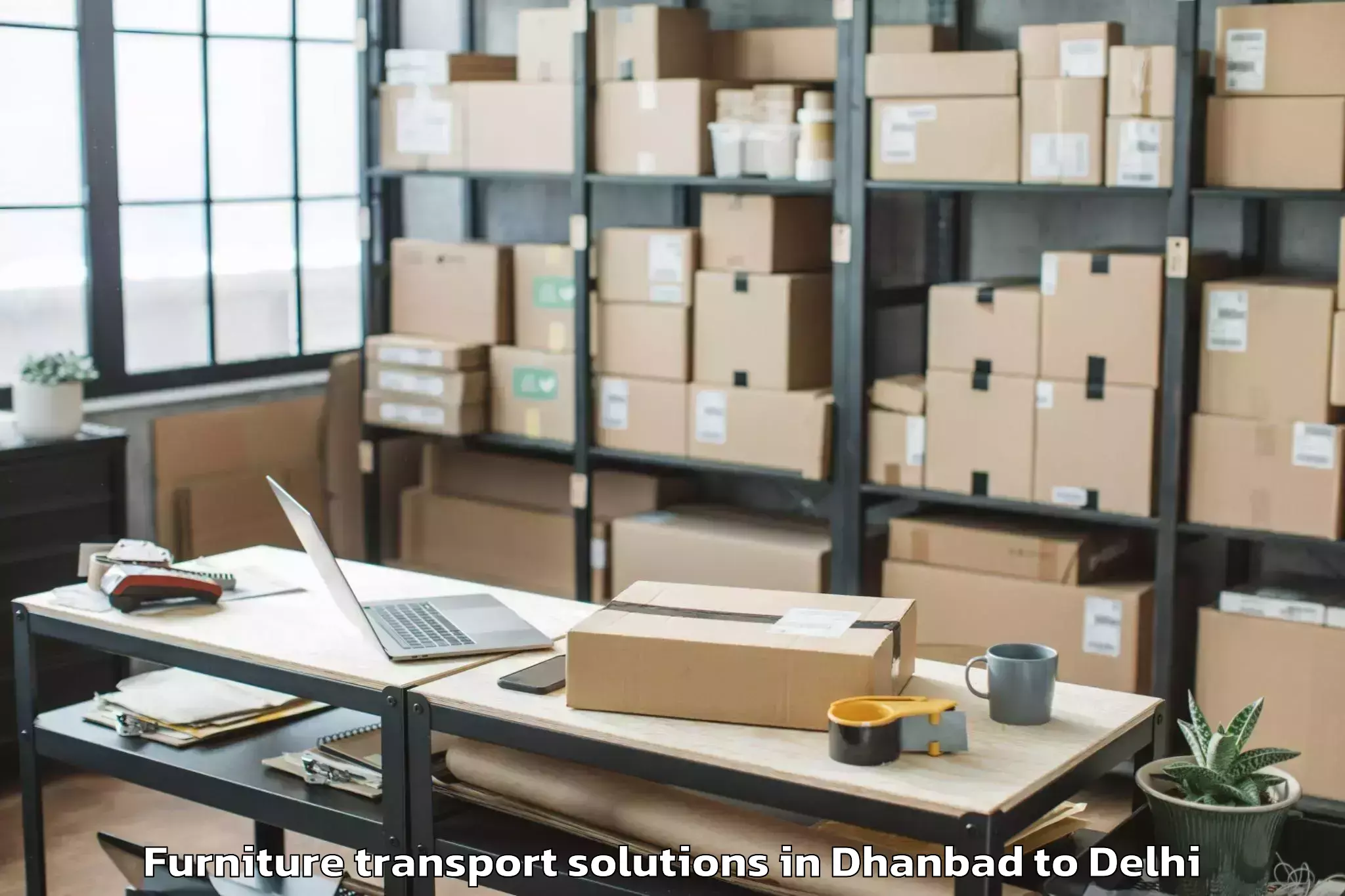 Expert Dhanbad to Ramesh Nagar Furniture Transport Solutions